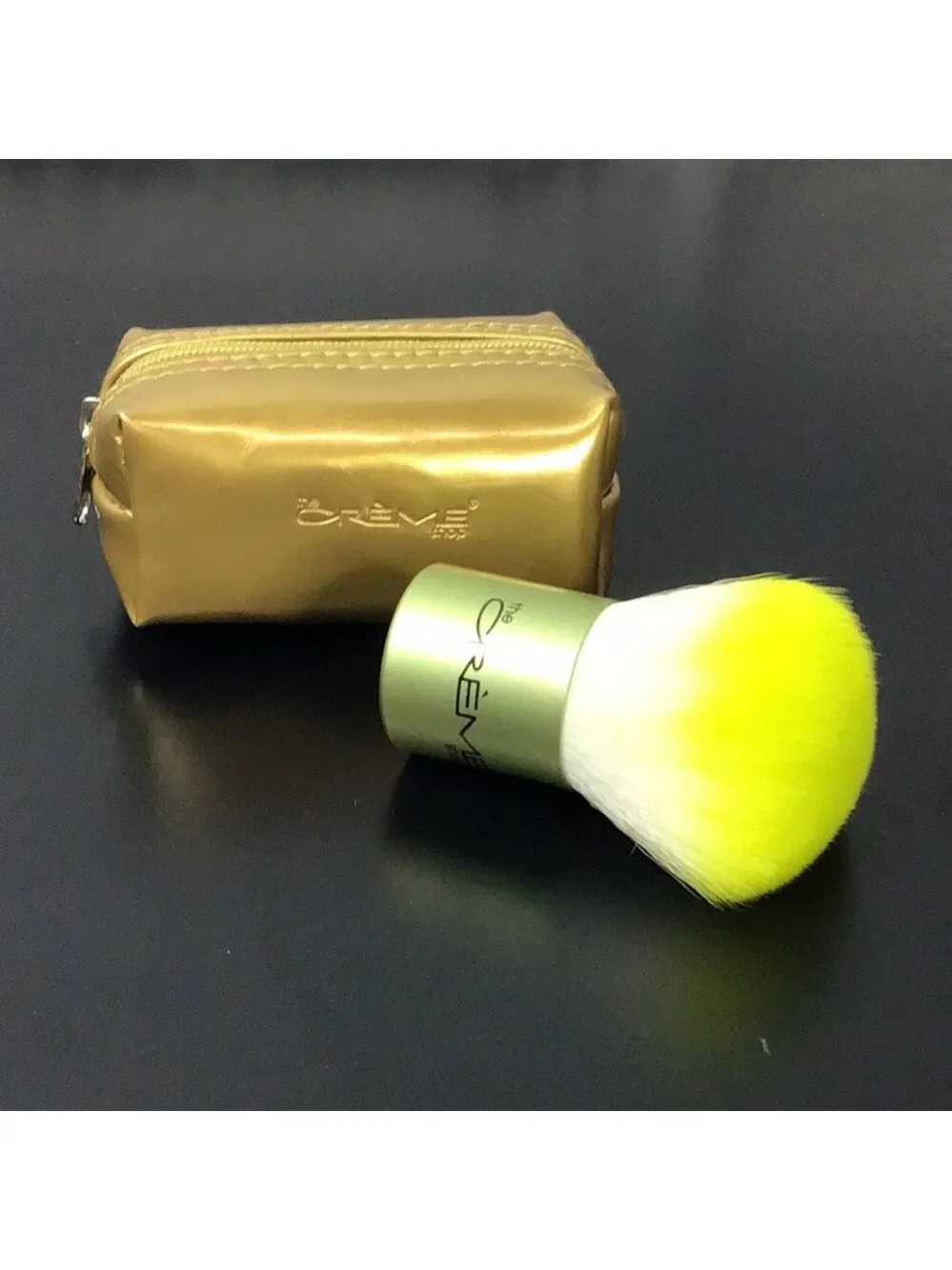 Gold Kabuki Brush with pouch gift set